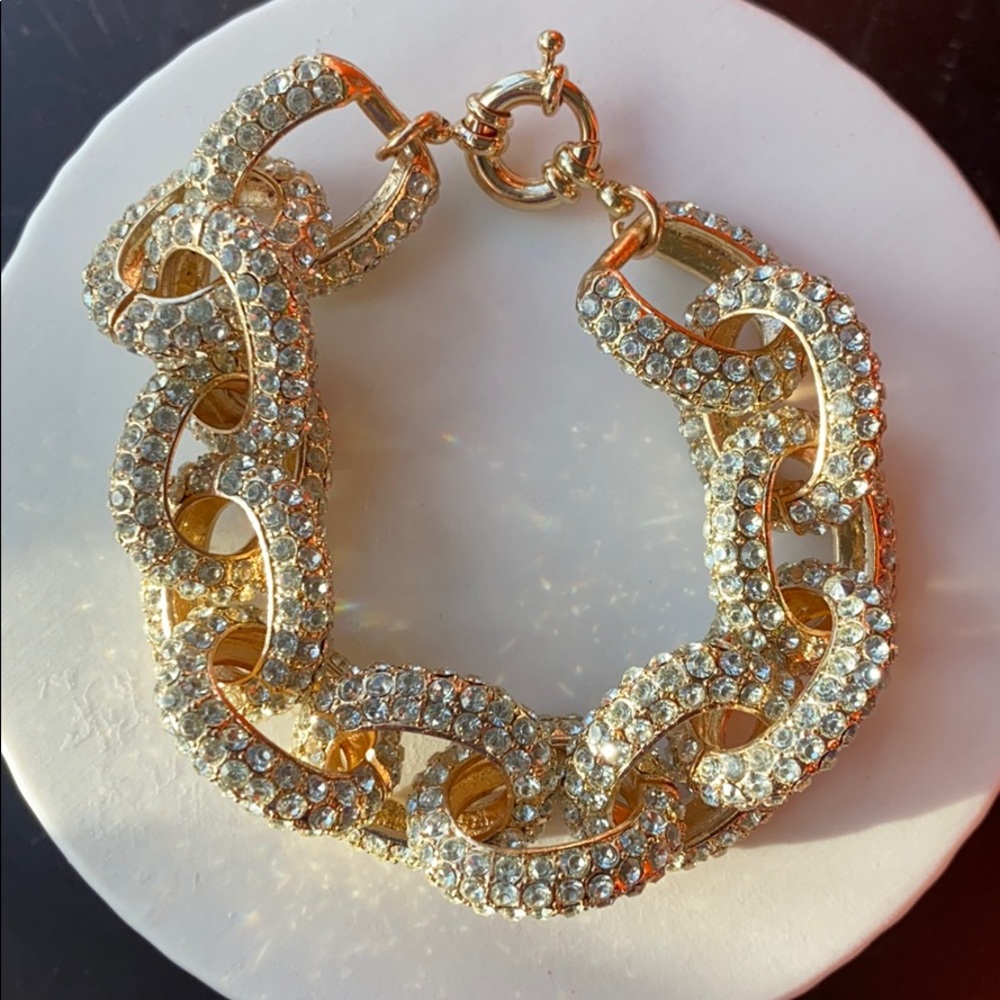 Gold link chunky chain bracelet